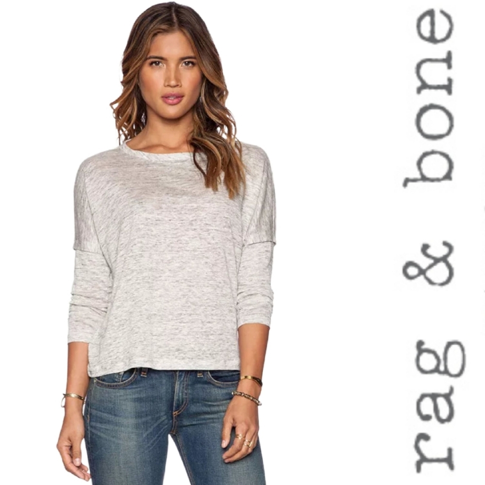 Rag & Bone Melange Long Sleeve Linen Tee